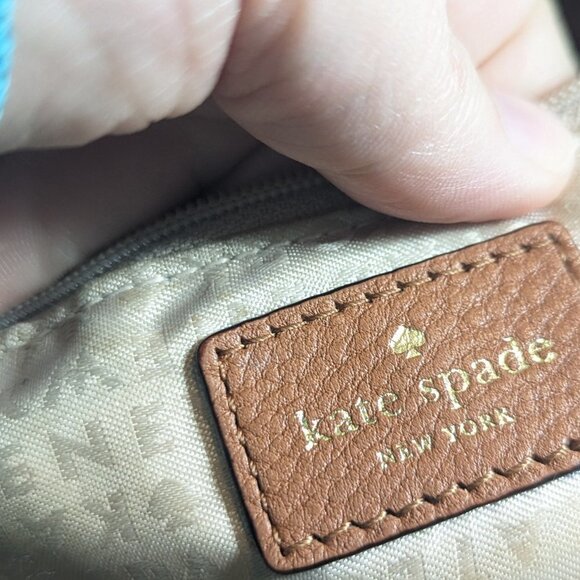 Kate Spade Flynn Street Meriweather Satchel Bag Warm Cognac Tan Braid Weave - Picture 6 of 15